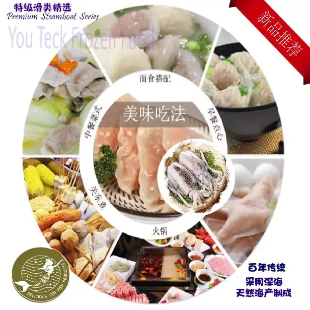 
Malaysia Hot Selling Frozen Food For Hotpot Yuji Lucky Bags Beancurd Skin Fill With Surimi And Fish Roe for Steamboat 