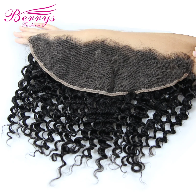 

Berrys Unprocessed Brazilian Hair Pre Plucked HD Lace Frontal Deep Curly 100% Human Virgin Hair Swiss HD Lace Frontal