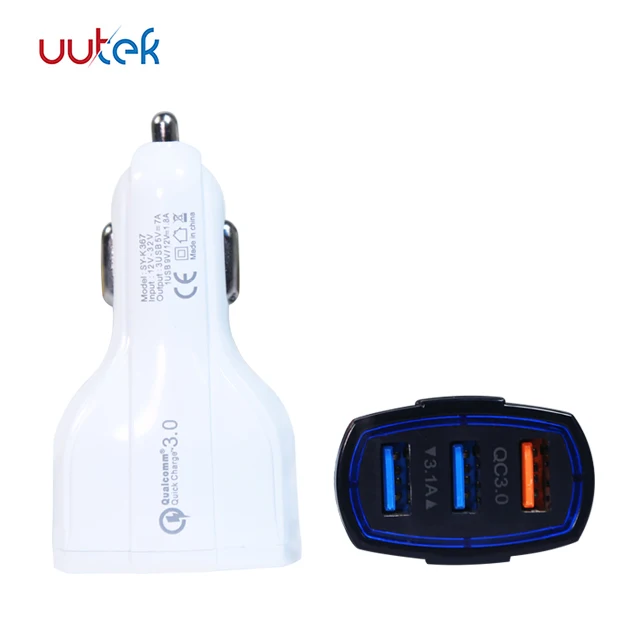 

Universal car charger 3USB fast charging UUTEK RS-K367, Black