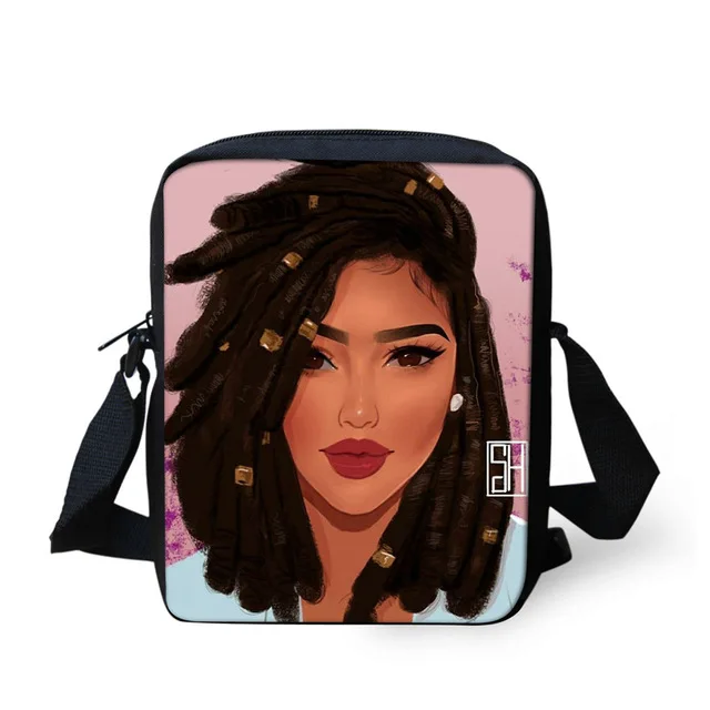 

Black Afro Girls Printing Shoulder Bags for Women Handbags Ladies Mini Crossbody Bag Females African Messenger Bags, Customized