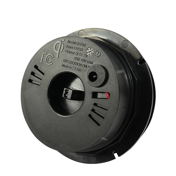 
2020 Latest 10W White Desktop Embedded Qi Fast Wireless Phone Charger USB Ports 