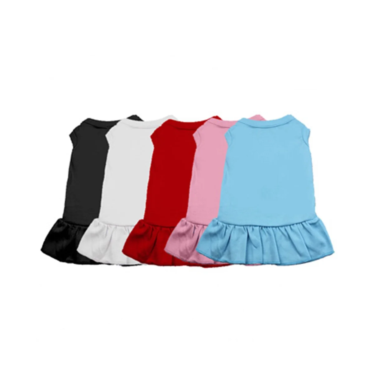 

Custom Plain Pet Dog clothes Cozy Sleeveless Dog Shirt Sundress Pet Dog Dress, White,pink,blue,red, can be customized color
