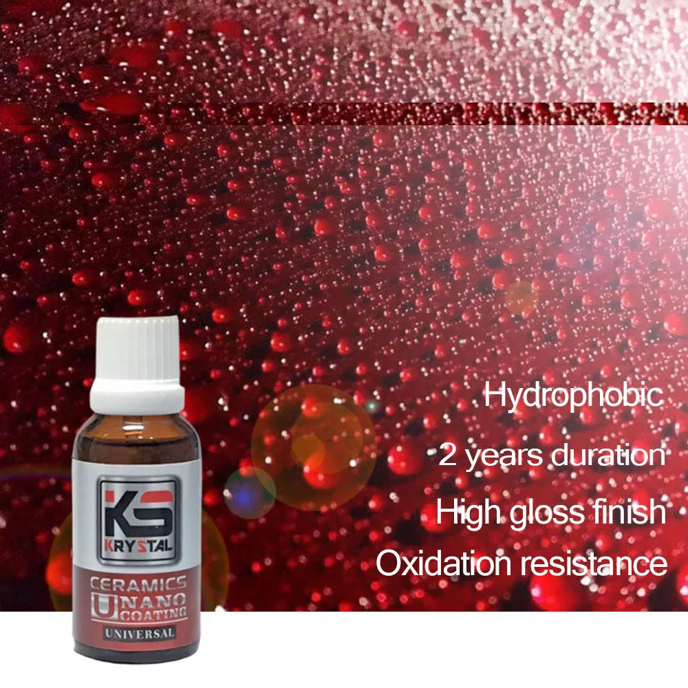 
9H Super Hydrophobic Ceramic Coating Easy to Apply 30 Minutes Waiting Time 12 Month Duration Works on Car Paint, Metal and Wood 