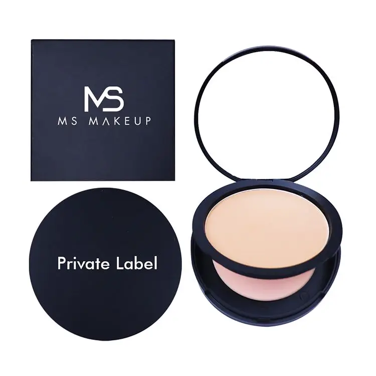 

Accept Small Orders 5 Colors Makeup Loose Powders Compact Black Box OEM Pressed Powder Controls Oil Face Compact Powder