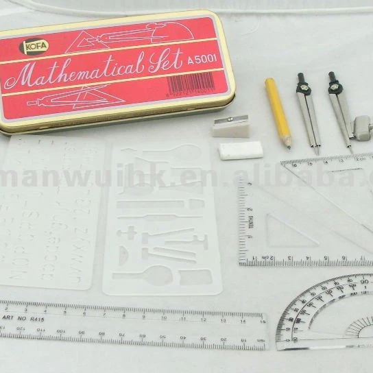 
A5001 11 Kofa Brand 11pcs Mathematical Set in Red Tin Box 