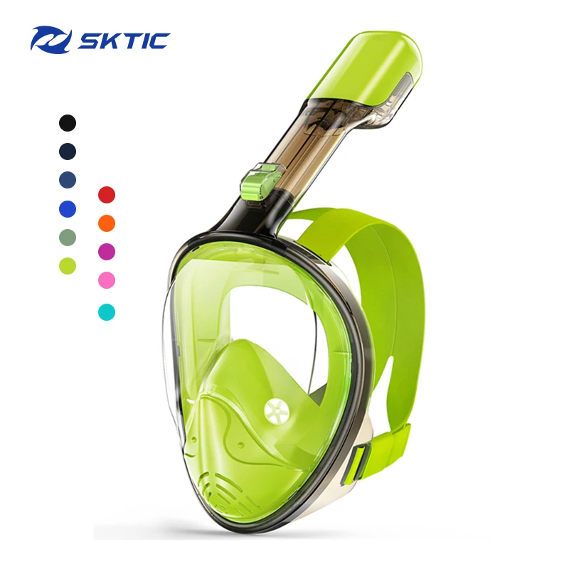 

SKTIC Cheap Underwater Anti Leak Full Face Diving Snorkeling Mask Adult with adjustable strap