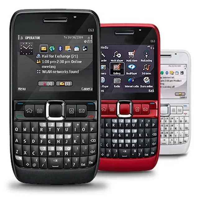 

Free Shipping QWERTY Full keyboard Phone Wholesales WIFI JAVA 3G Cheap Bar Unlocked Mobile Cell Phone E63 For Nokia handset, Black, silver, red, blue