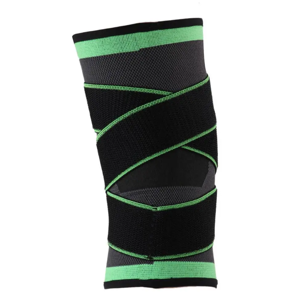 

Easy to Use Best for Running Knee Compression Sleeve Kneepad Support with Adjustable Strap, Black green orange red