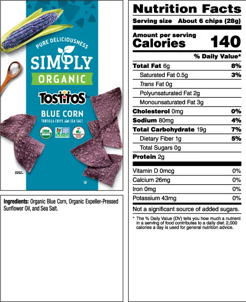 
Simply Tostitos Organic Blue Corn Tortilla Chips 