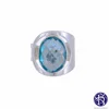 High Quality Blue Hydro Stone Ring , 925 Sterling Silver Gemstone Ring Collet Setting, Wholesale Silver Jewellery