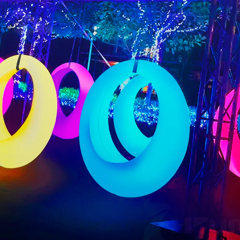 Modern customized solar panel charge led swing