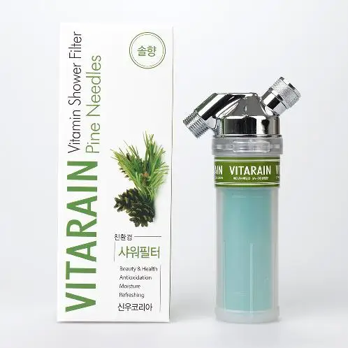 

Korean Aroma Therapy Vitarain Forest Pine Needles Scent Water Spa Shower Bath Filter Vitamin C High Pressure Hard Water