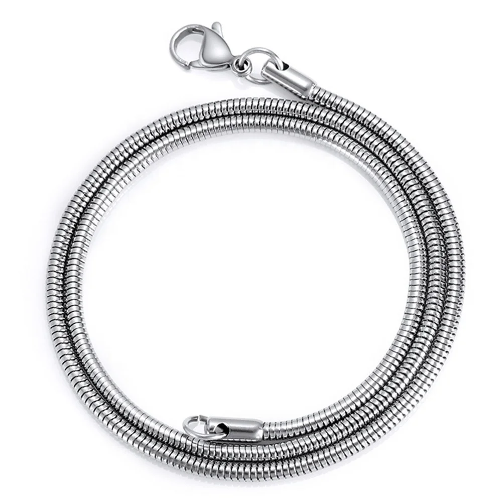 

Factory Price Affordable Cheap 316l Stainless Steel Necklace Snake Chain, Silver color, customized color