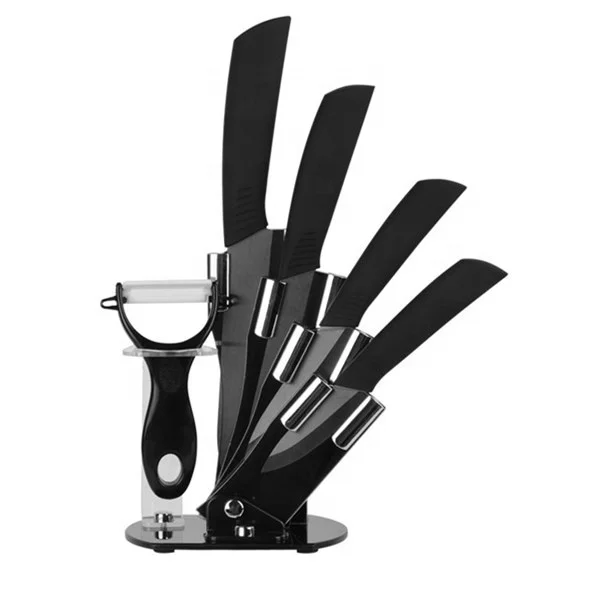 

High Quality 6 Pcs Cooking Accessories Kitchen Knife Wheat Coating Black Stainless Steel Kitchen Knife Set