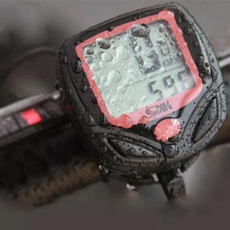 

Waterproof Odometer Cycle Bike Computer with LCD Display digital bicycle speedometer, Red+black