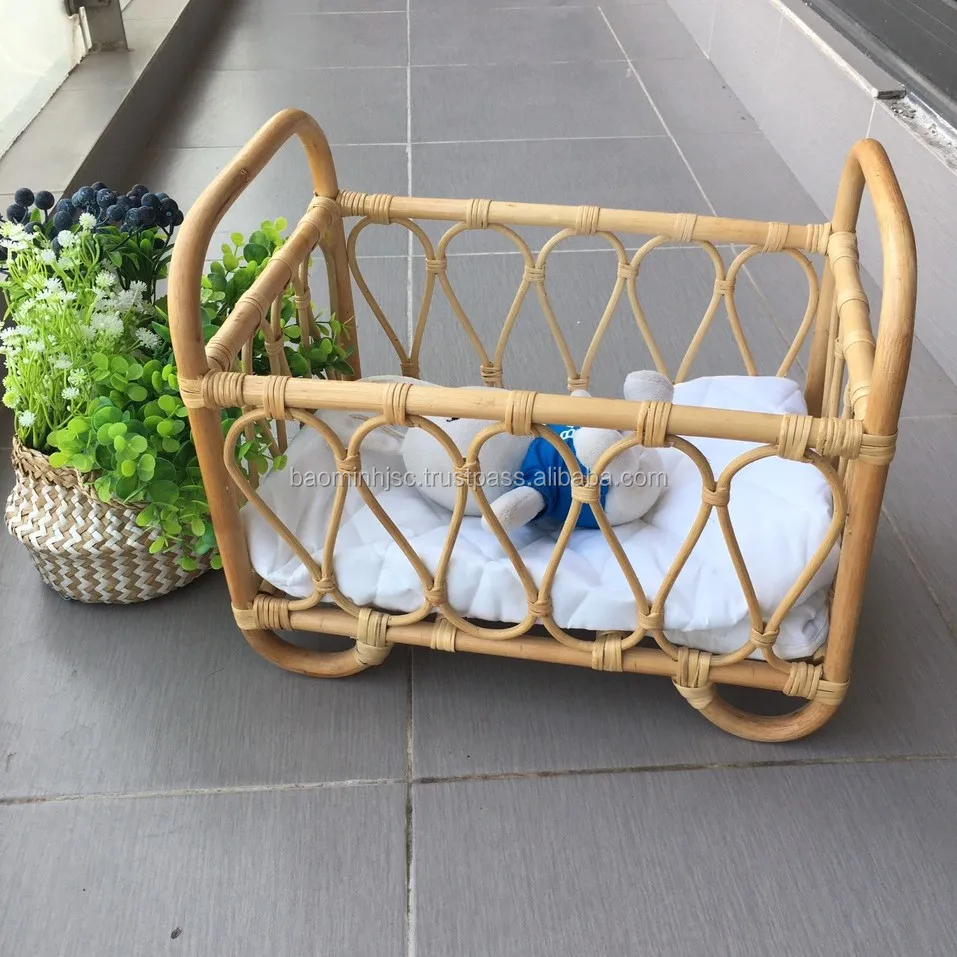 Vintage Rattan Playing Baby Dolls Crib Buy Rattan Dolls Crib