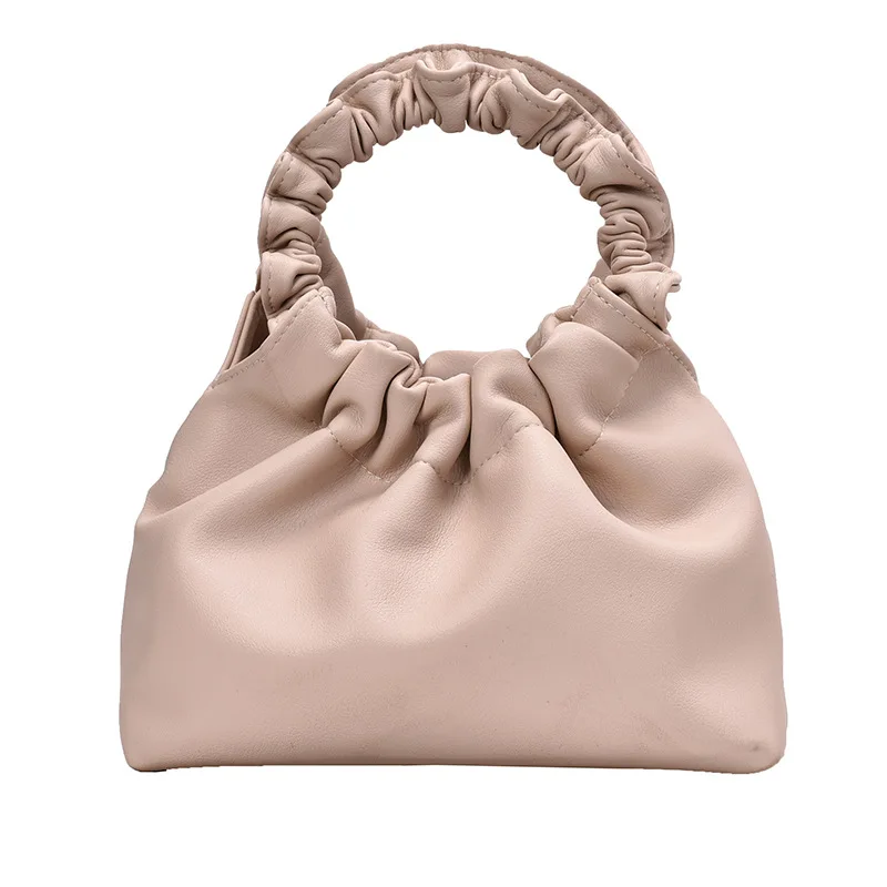 

Korean style pure color luxury shoulder bag cloud circle handle tote bag fashion, Black /can choose any color in the color card
