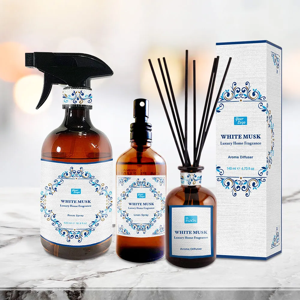 
Private Label Reed Diffuser Ceramic or Glass Bottle Air Fragrance with Rattan Sticks Sola Flower Luxury Home Fragrance 