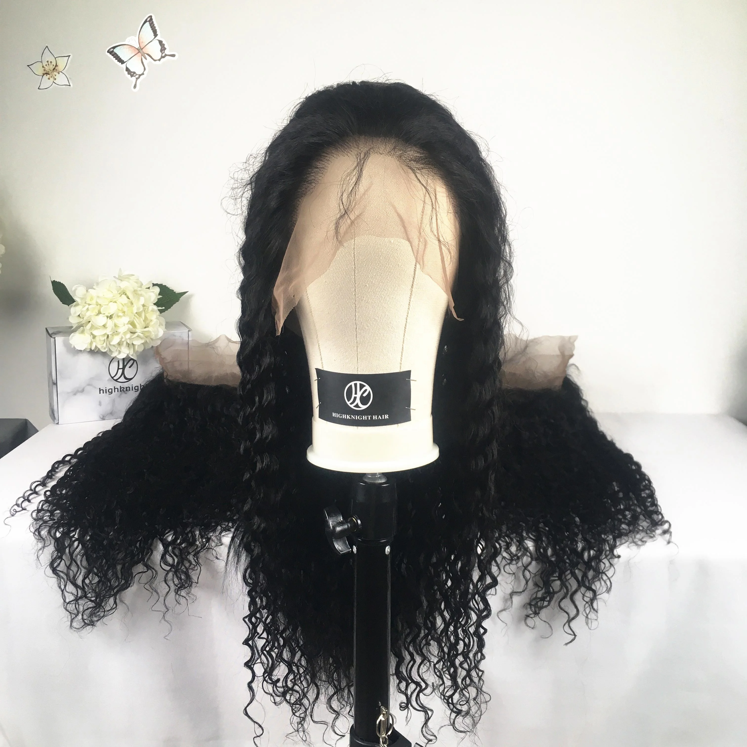 

Highknight Fast Delivery Full Lace Wig Vendor 130% Density Brazilian Afro Wave Curly Full Lace Wigs for Black Women