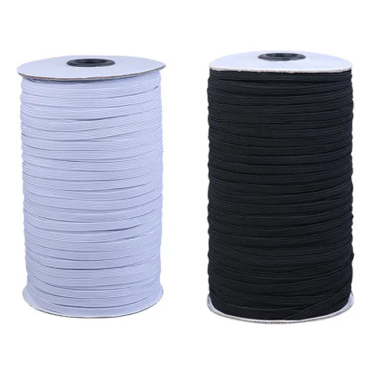 

High quality 3mm 4mm 5mm6mm 8mm flexible polyester round flat strong rubber elastic bungee cords rope for garment sewing, Black/white/colorful