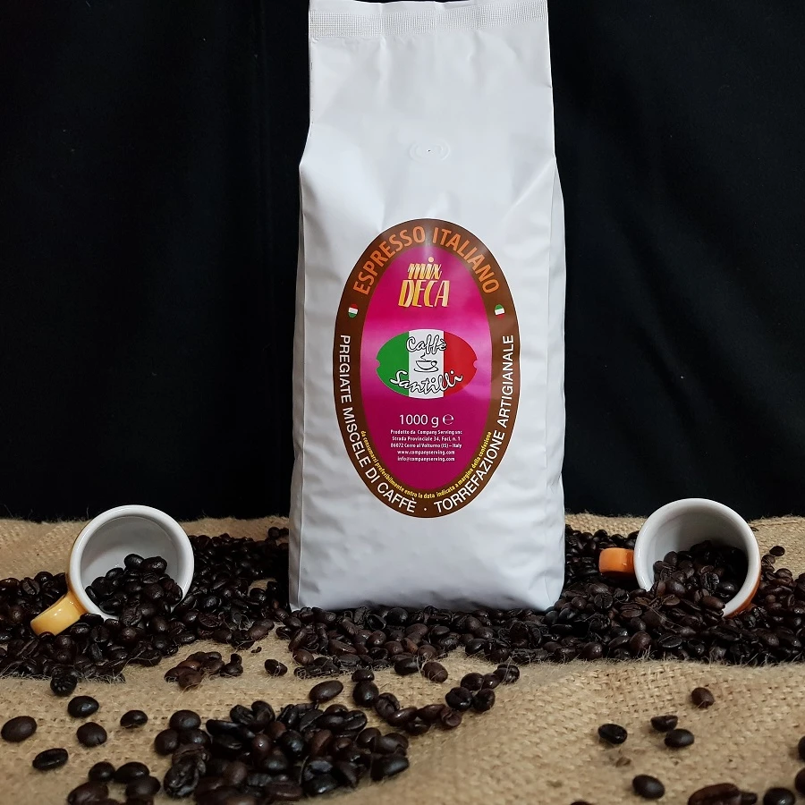 
Mix DECA Roasted Coffee Beans for Espresso Coffee Machines 1Kg packaging Gourmet Coffee Made in Italy 
