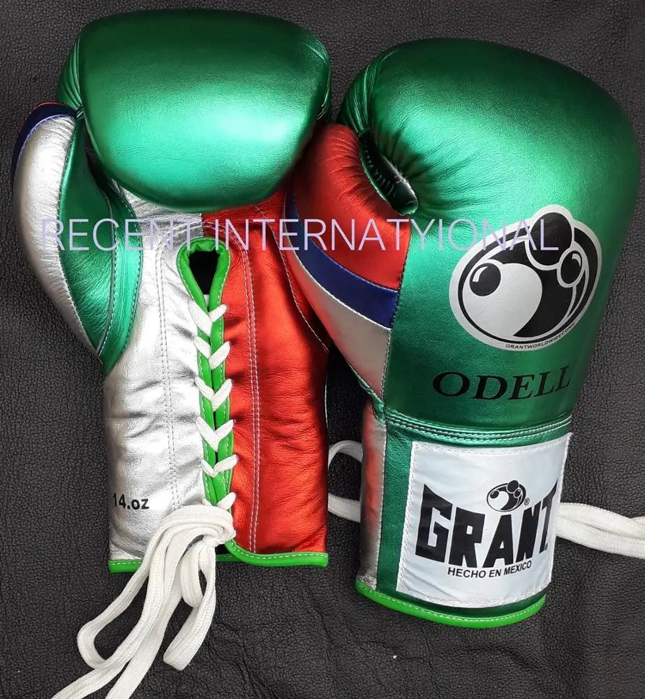
Metallic Pearl leather Custom Made Boxing Gloves 