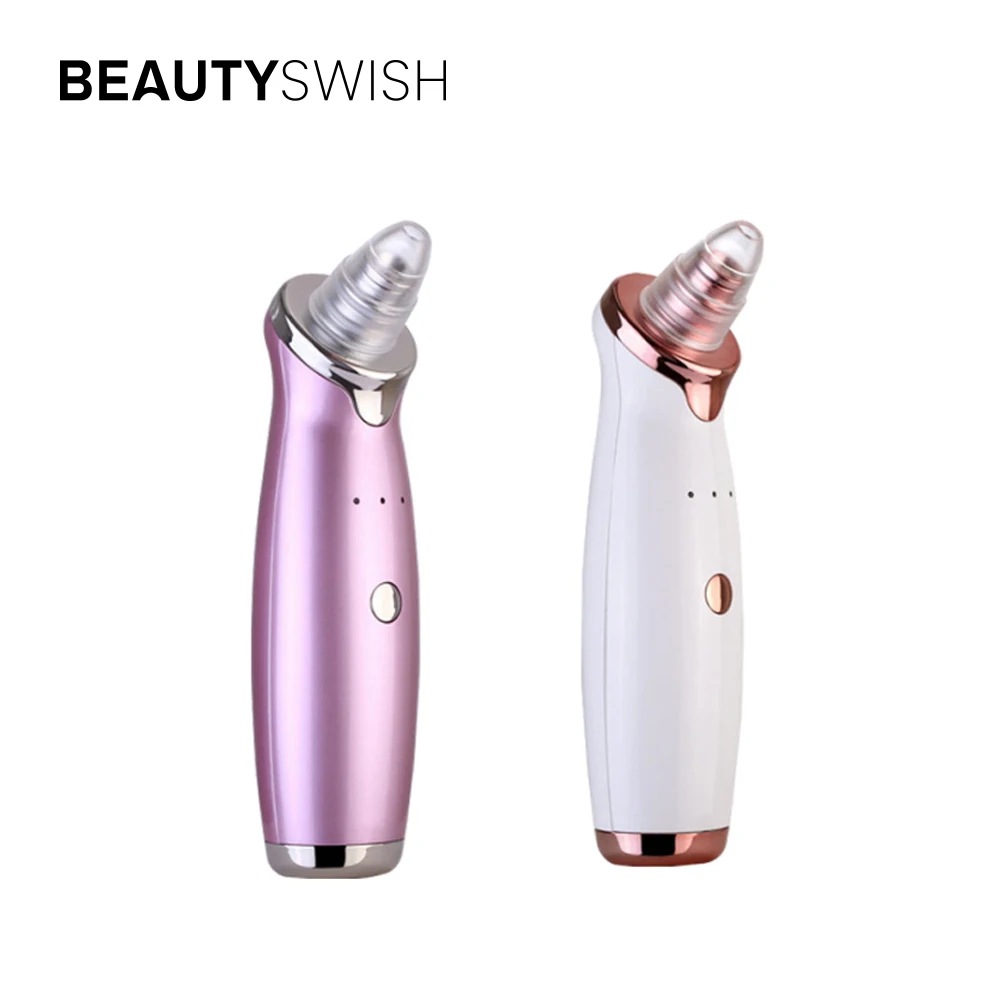 

Beauty Device Skin Comedo Suction Tool Face Pimple Extractor Electric Facial Cleanser Vacuum Acne Pore Cleaner Blackhead Remover, White&rose gold