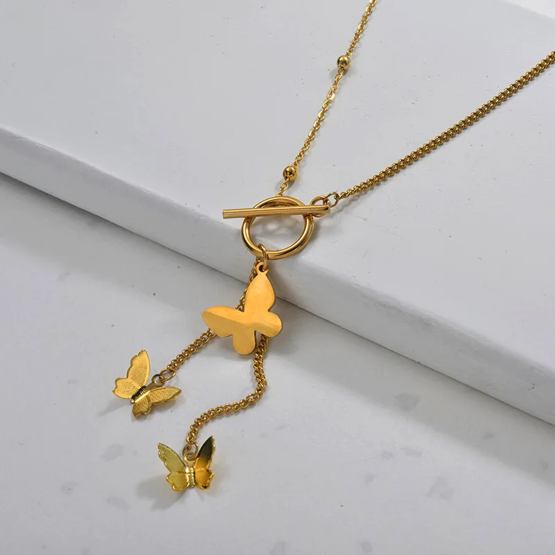 

BAOYAN Wholesale 18K Gold pendant Butterfly women necklace