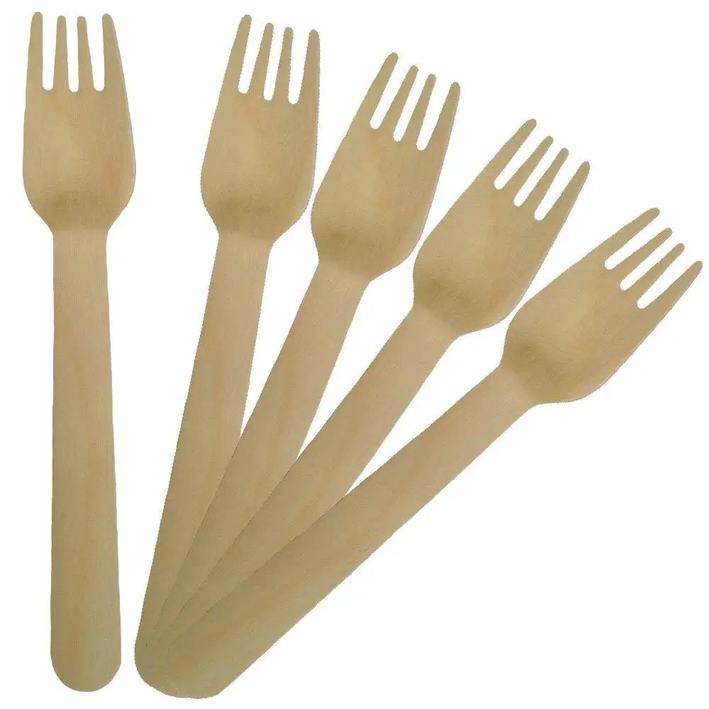

Birchwood Forks - 6" Inch - Wooden Cutlery Sustainable Plastic Alternative - Pack of 100 | Free US Shipping