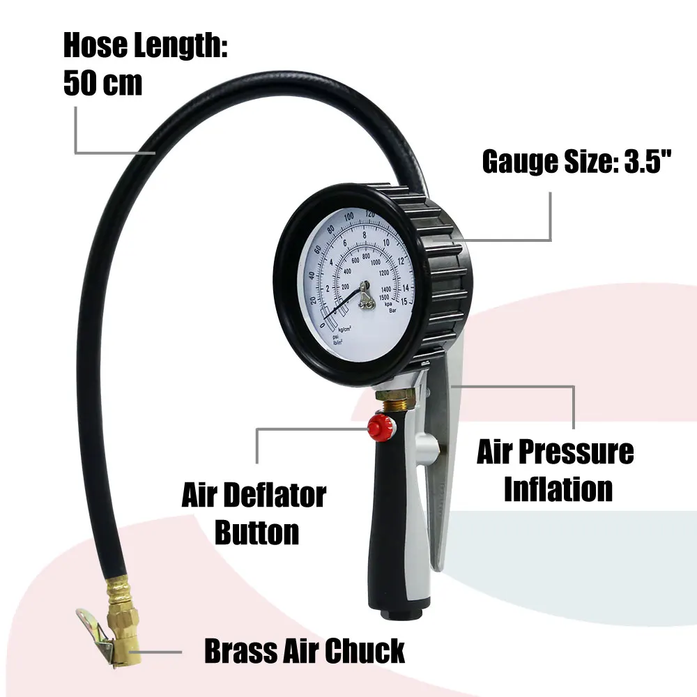 Heavy Duty Tire Inflator 220 PSI air chuck best bike bicycle compressor