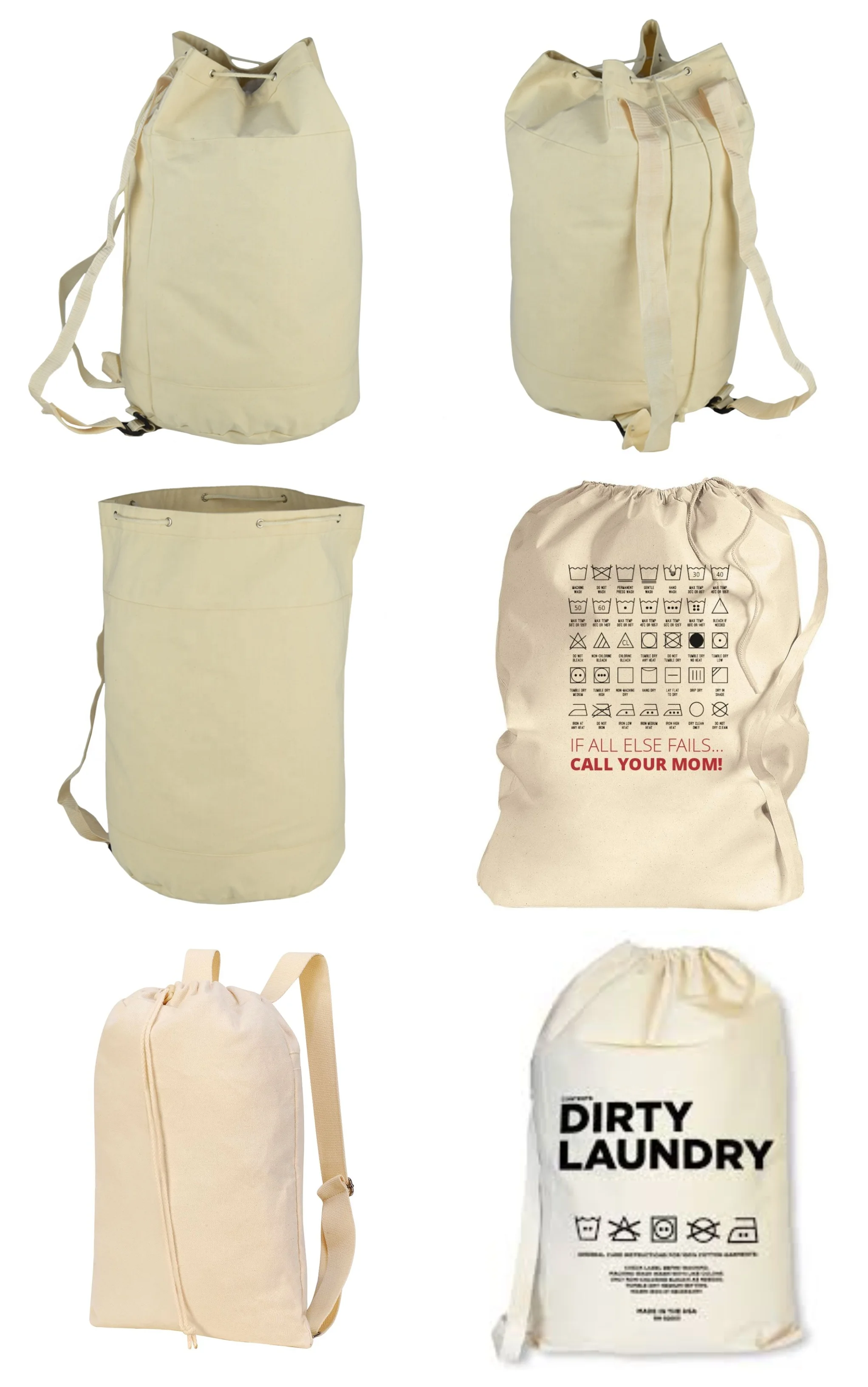 Heavy Duty Custom Laundry Drawstring Bag Backpack In Bulk N Buy