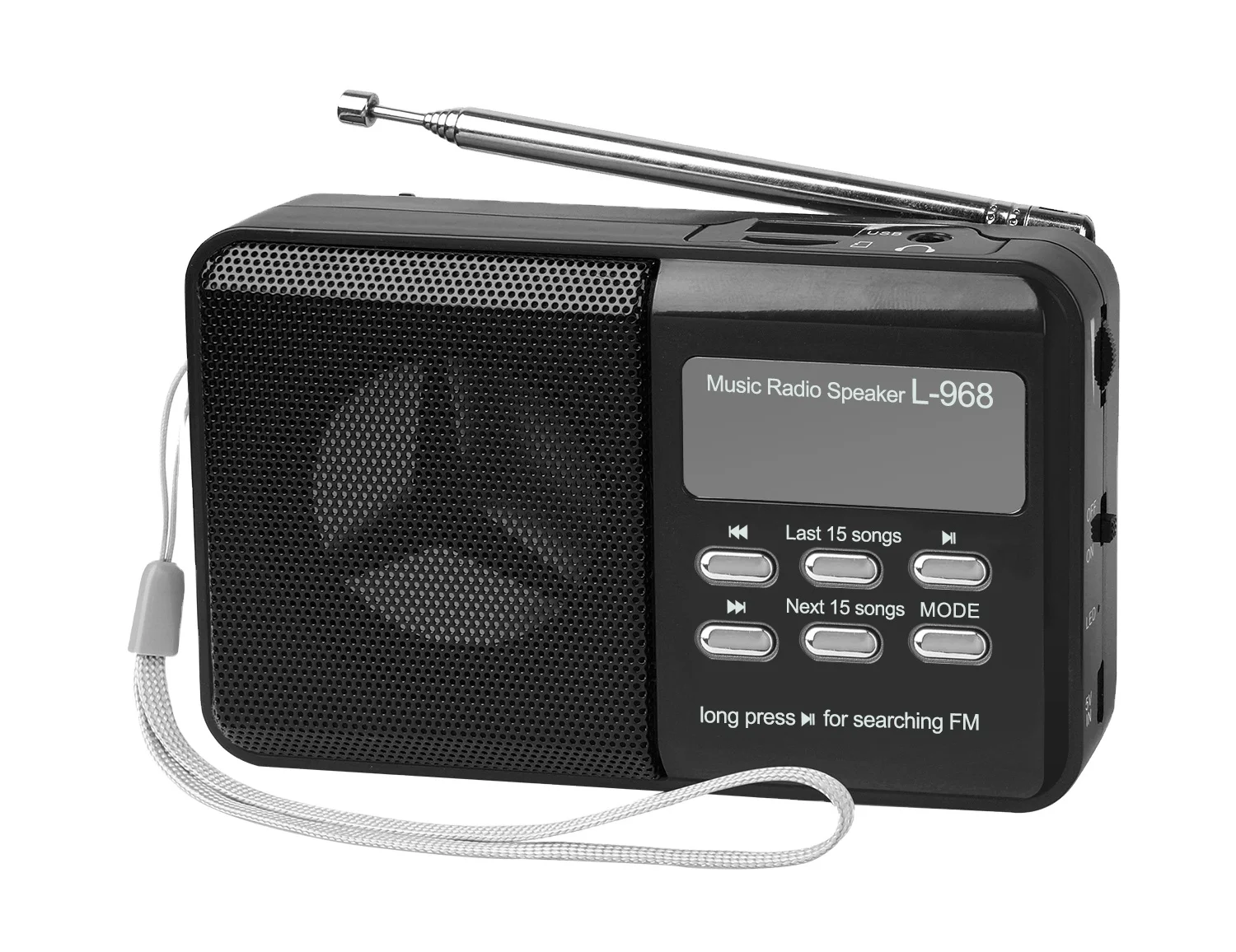 portable mini fm auto scan radio L-968 support usb flash drive and sd card