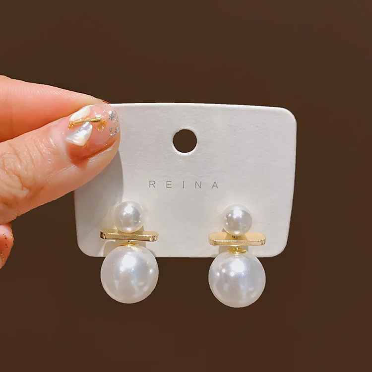 

2020 yiwu baoyu metal double sided pearl earrings