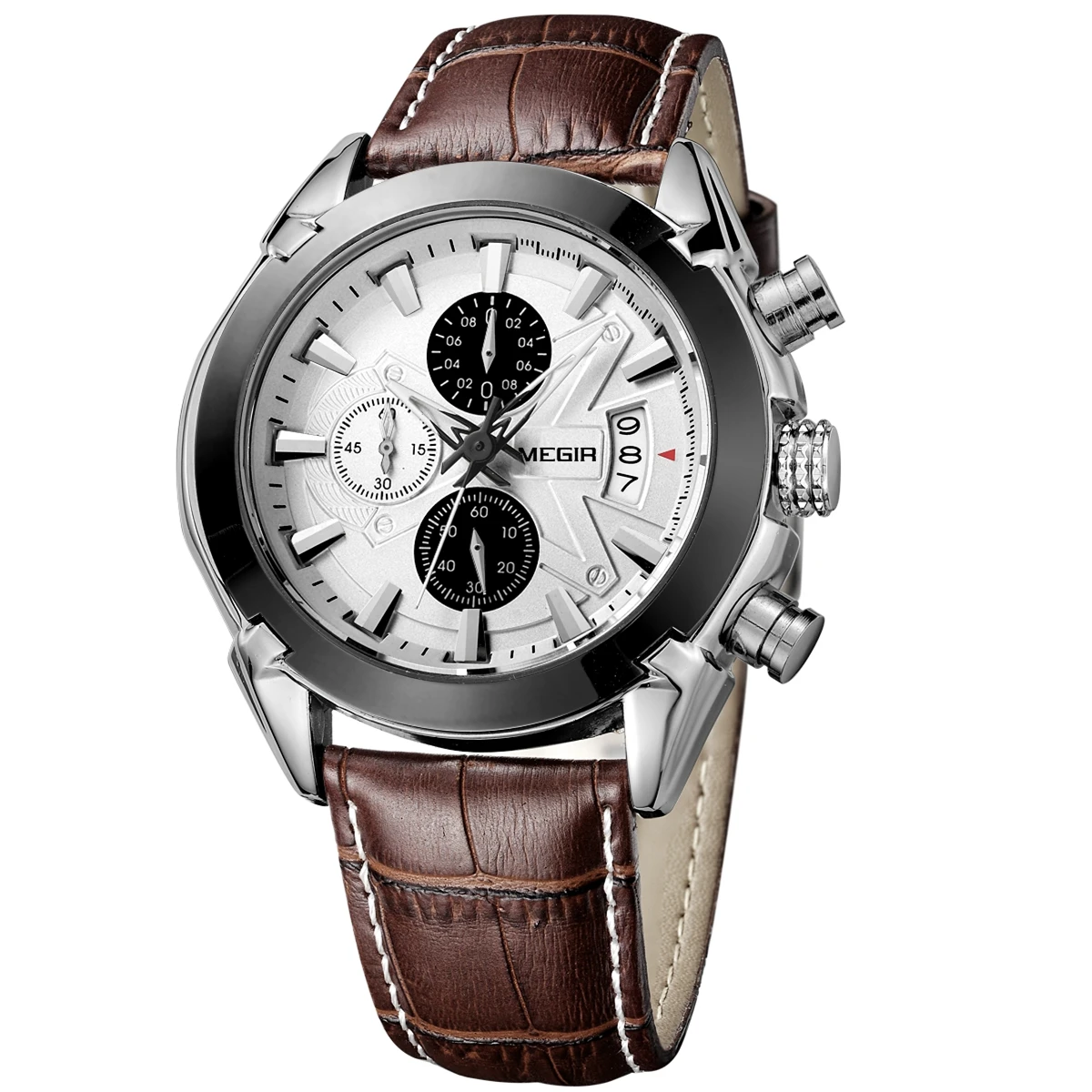 

Marca De Reloje Brand Quartz Chronograph Relogio 2017 Megir Watch Man