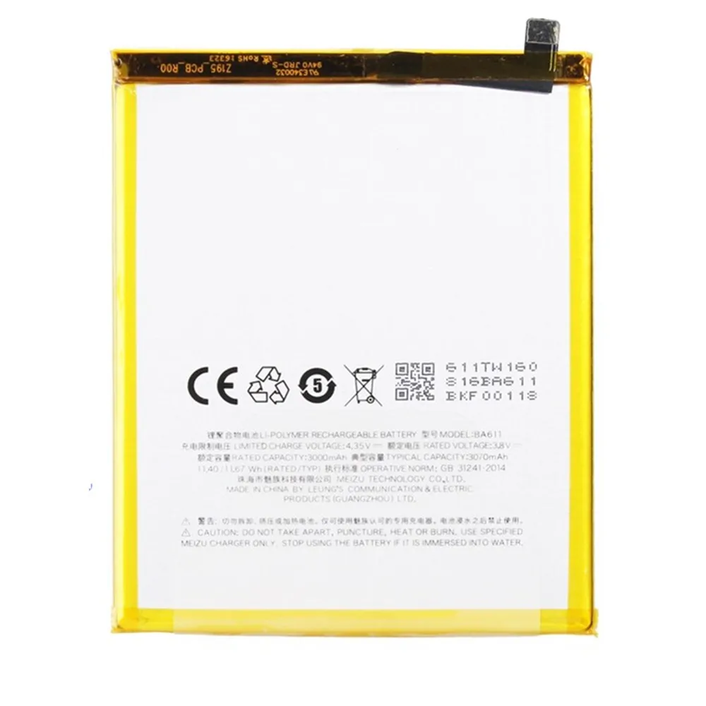 

BA611 For Meizu M5 M611H Meizy Meilan 5 Meilan M5 M611 M611A M611D M611Y Replacement Battery 3000/3070mAh Top Quality Akku