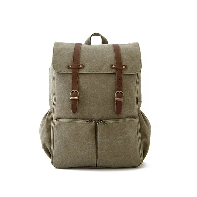 

Sports Bagpack Back Pack Diaper Bag Picnic Motorcycle Vintage Canvas Mens Backpack, Green