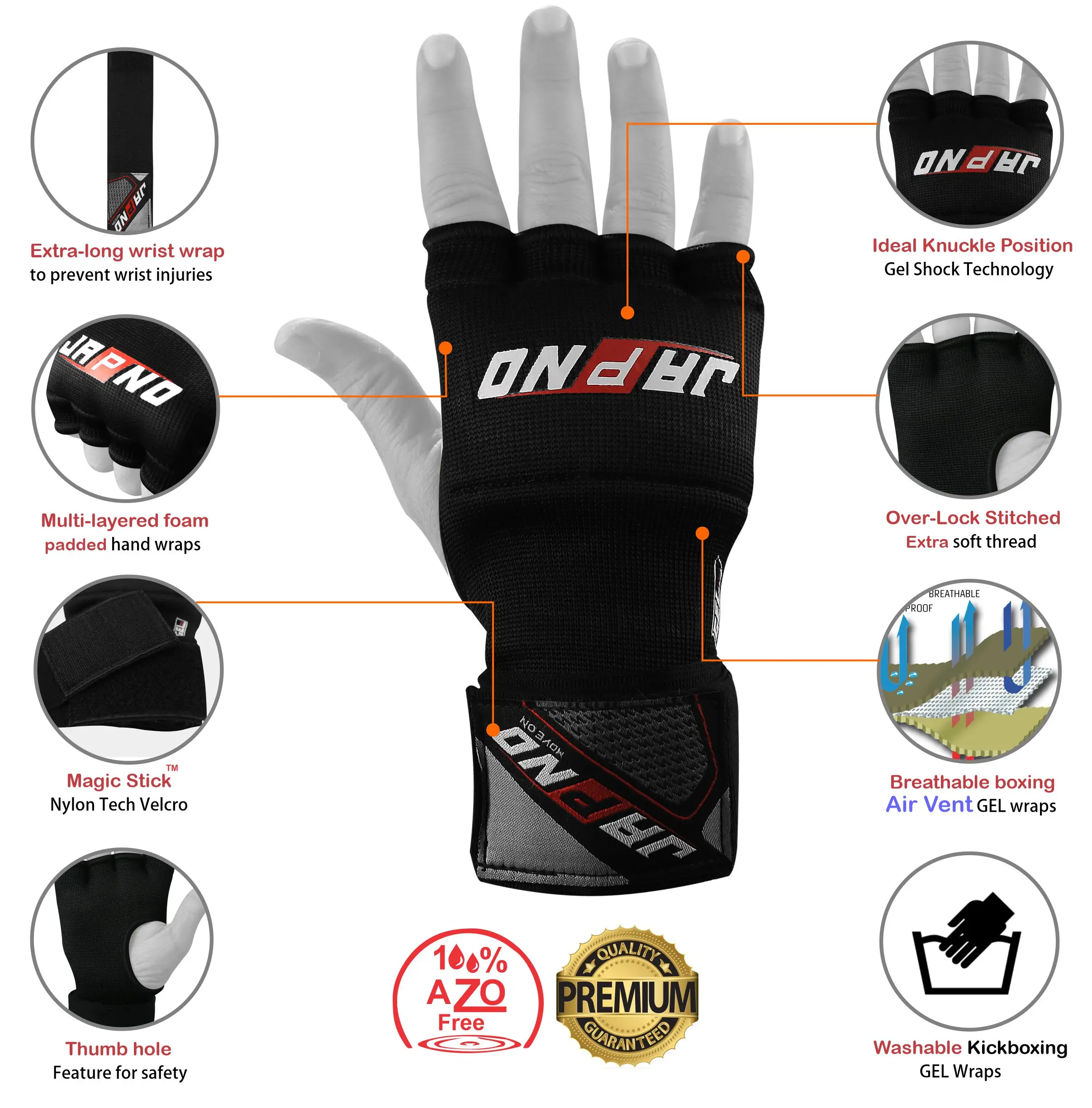 Boxing Hand Wraps Inner Gloves For Punching Elasticated Padded