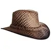 Leather Hat with Unique Crocodile Print - Hand Crafted - Cowboy/Outback/Aussie Style