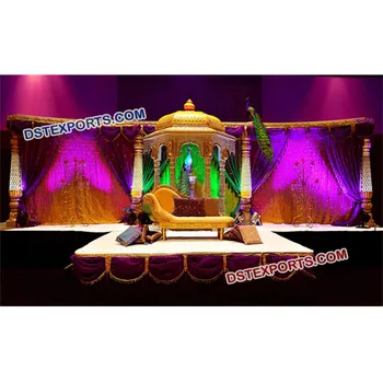 Peacock Theme Beautiful Wedding Stage Set Ancient Style Indian