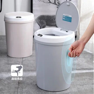 

2020 Amazon indoor 12L intelligent hotel room trash cans office household kitchen smart trash can and automatic trask can