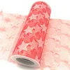 Hot sale holiday decoration of star foil tulle rolls for home textile