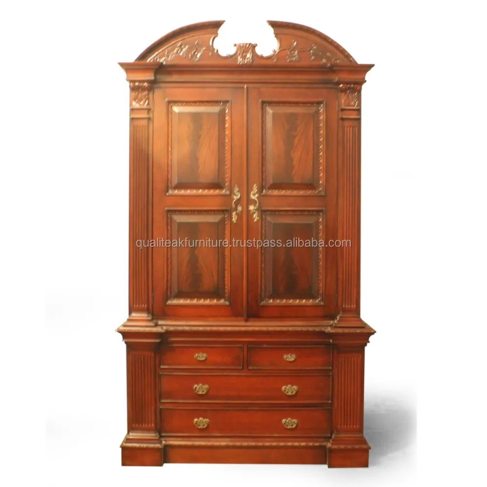 Reproduction Antique Wardrobes Bernard Classic Mahogany Wardrobe