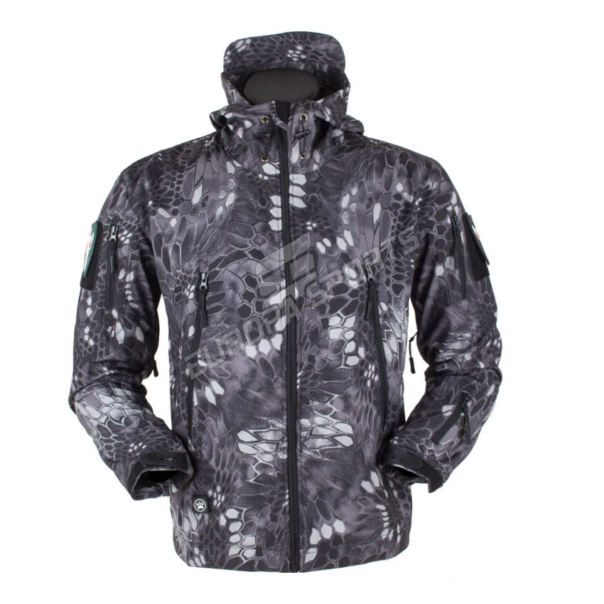 
Wholesale 100%Polyester With Thumb Hole &Hood Men Hunting Outdoor Polar Fleece Military Army Softshell Tactical camo Jacket 