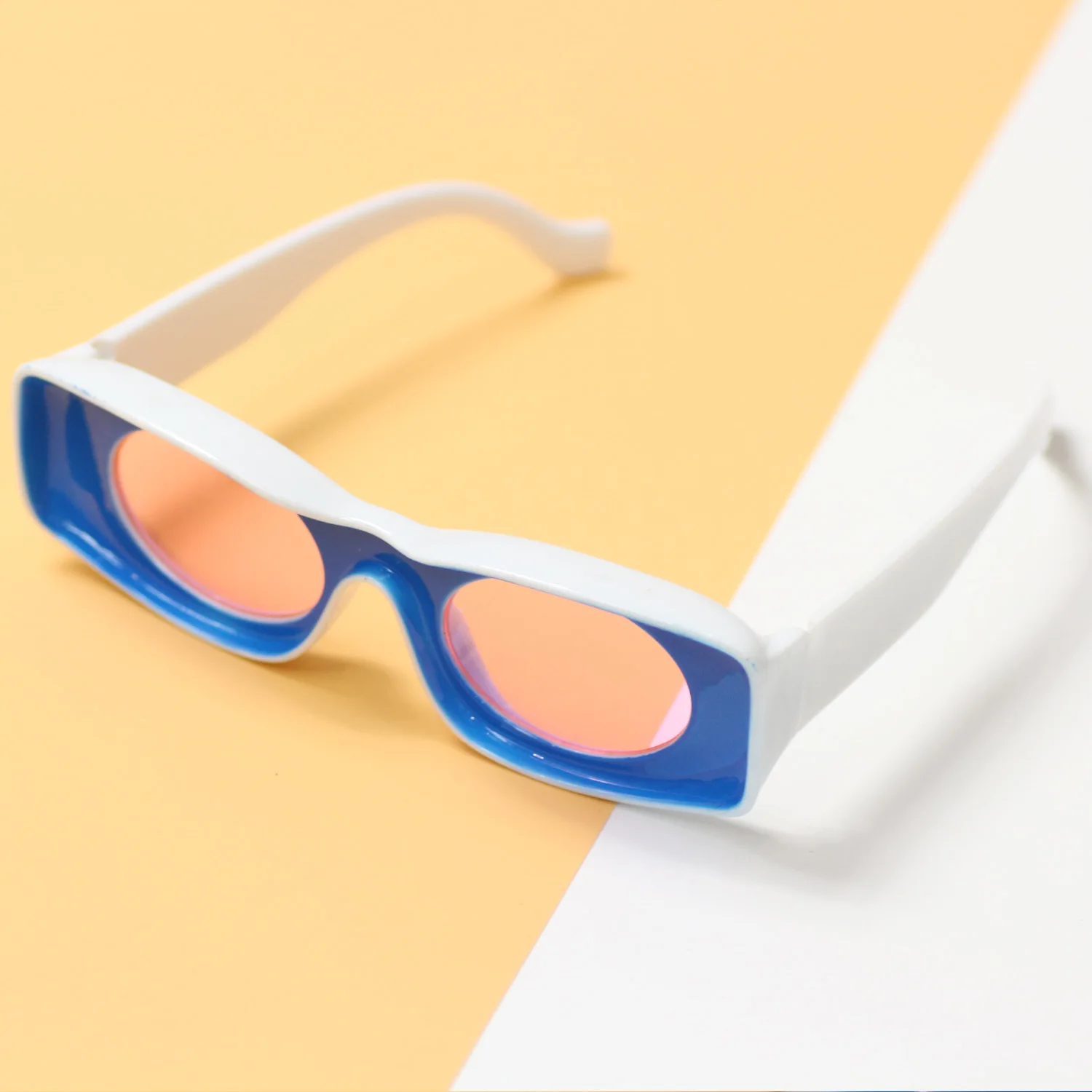 

Personalized Concave Frame Sunglasses Colorful AC+PC Frame Sunglasses Eyewear Small Square Shades Glasses, Multi colors