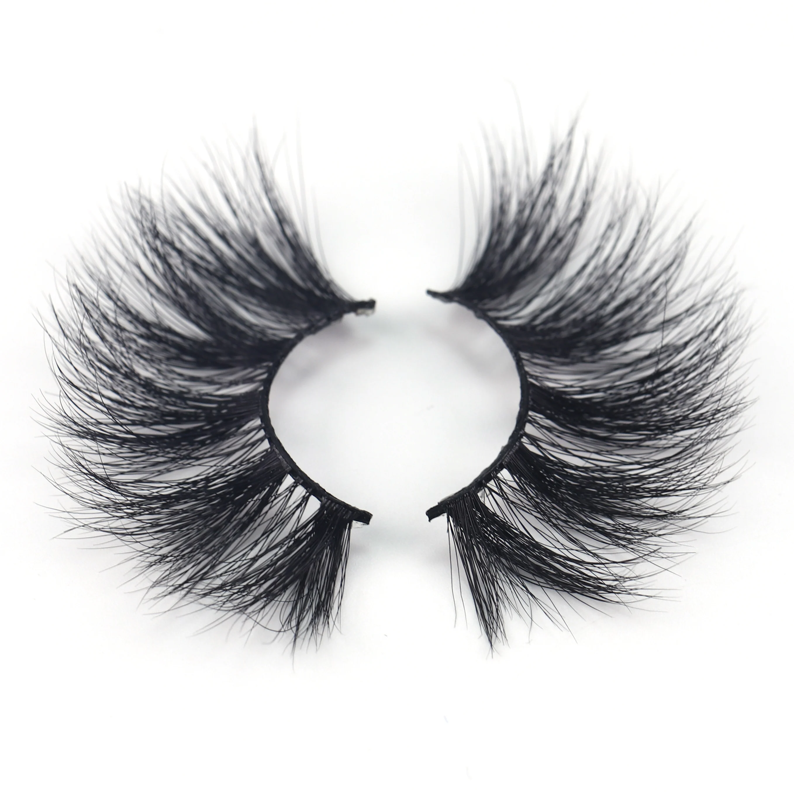 

2021 wholesale 5D new style 25mm mink lashes with invisible band vendor with packaging