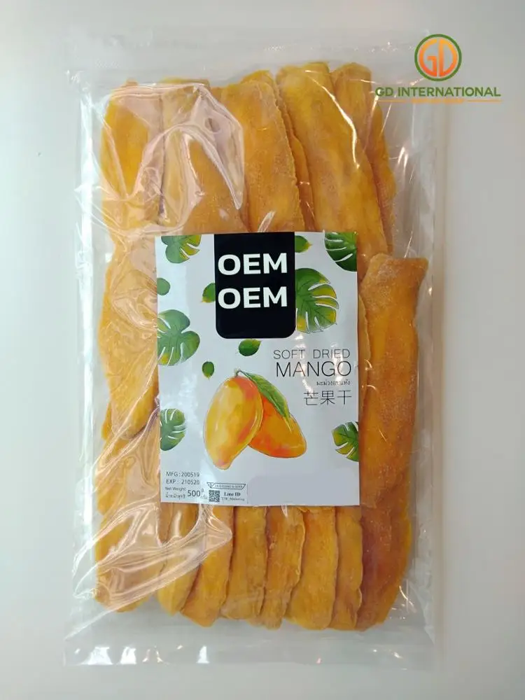 
OEM Sliced Soft Dried Mango from Thailand Private Label Packaging Available Factory Price 