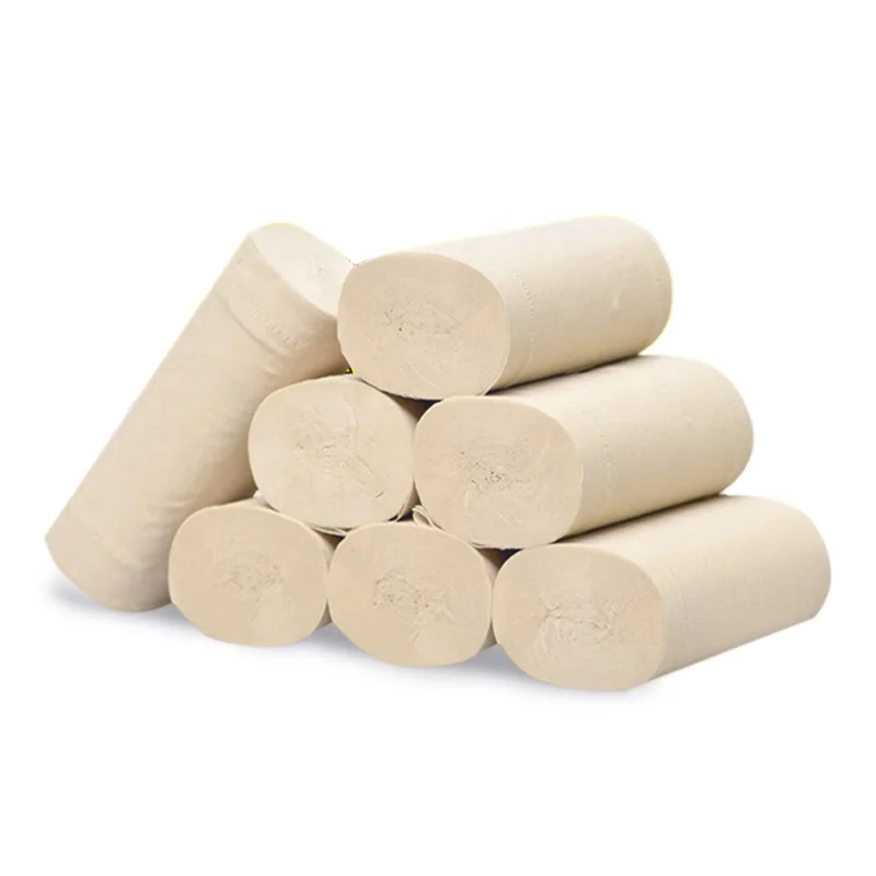 

Soft Coreless Portable Toilet Paper Premium Embossed Bathroom Tissue, Natural brown