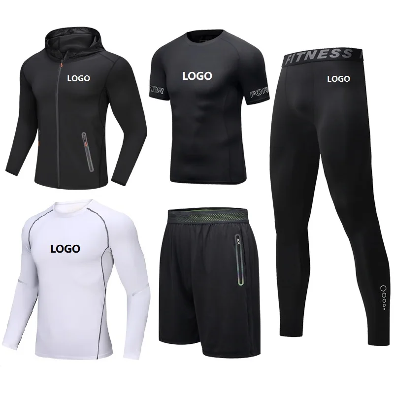 

Vedo Compression Shirt Sportswear With Pocket Set Wholesale Custom Logo Sportsuit Shorts 5PCS GYM Compression Shirt