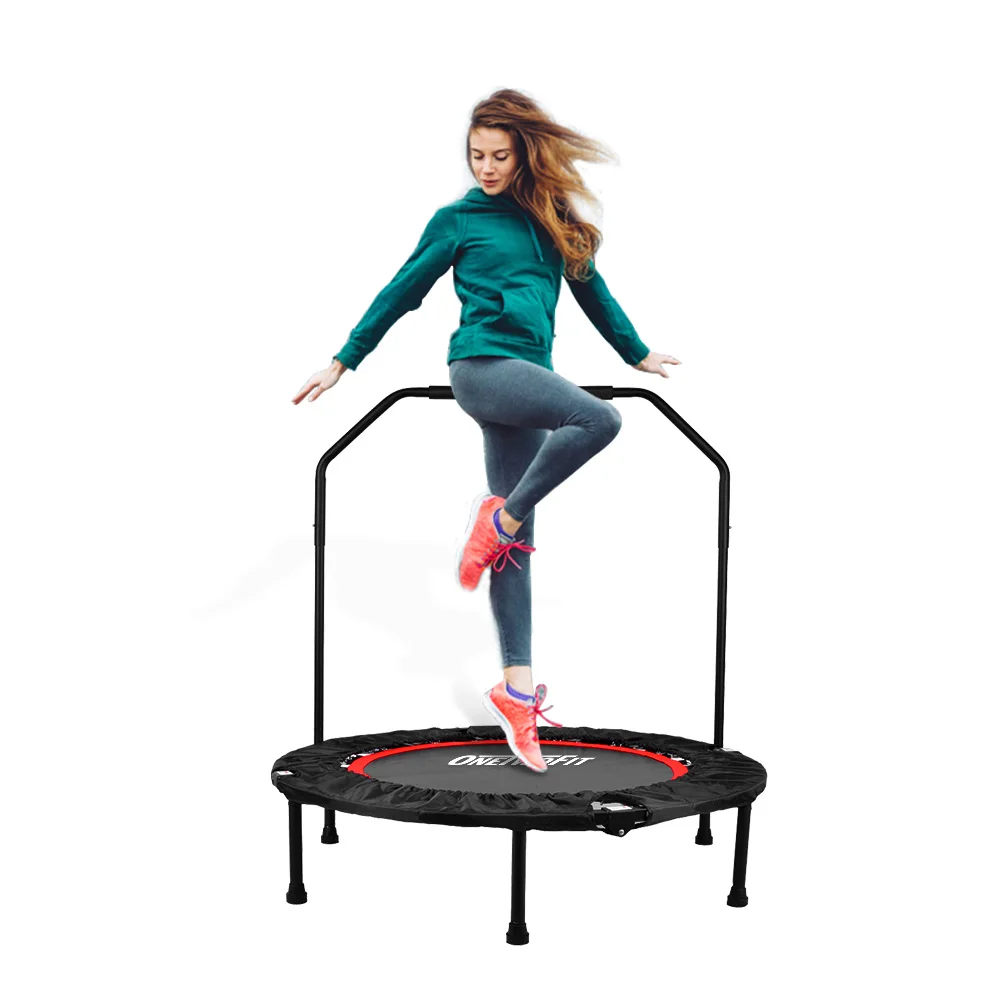 

OneTwoFit Gymnastics Training Cama Saltarina Trampolino Di Fitnes Elastic Beds Garden Big Round Trampoline, Black&red