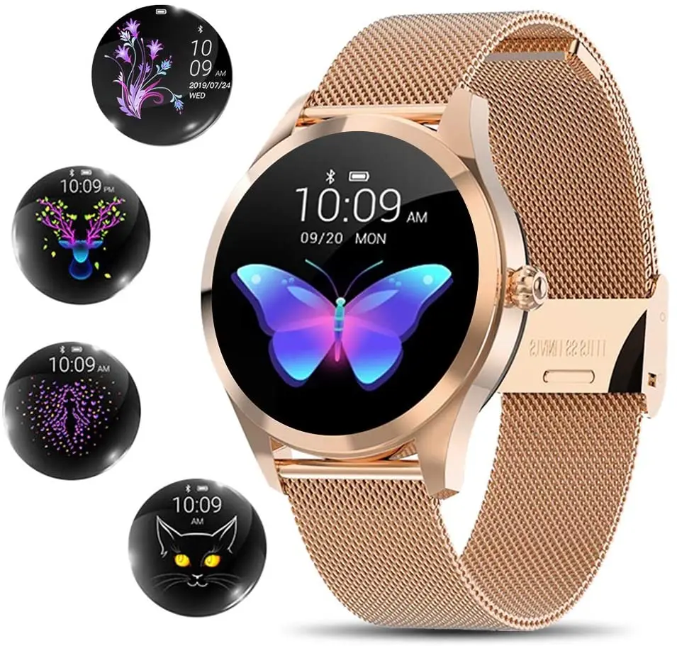 

IP68 Waterproof Smart Watch Women Lovely Bracelet Heart Rate Monitor Sleep Monitoring Smartwatch Connect IOS Android KW10